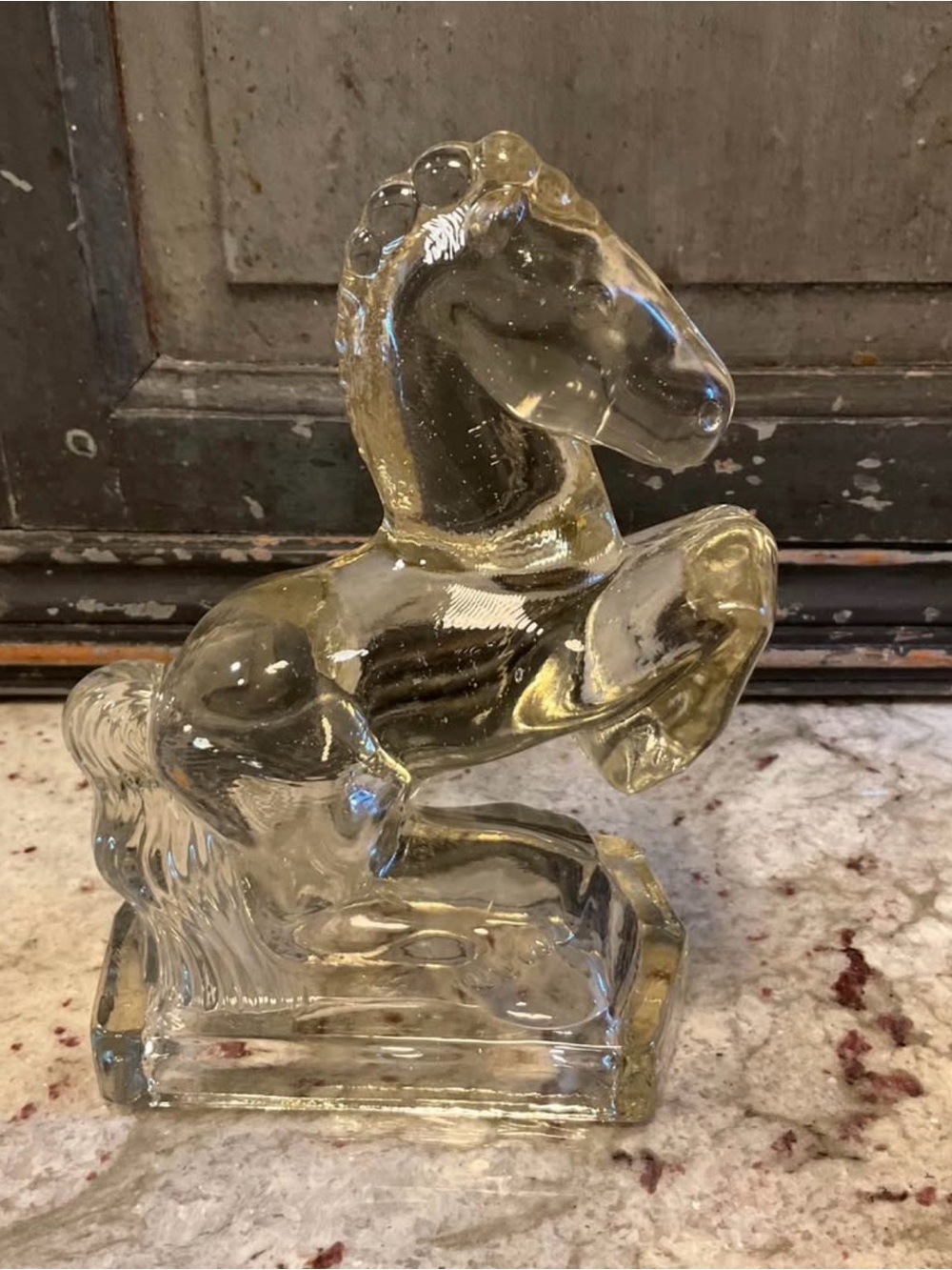 Clear Glass Horse Figurine Decorative Sculpture